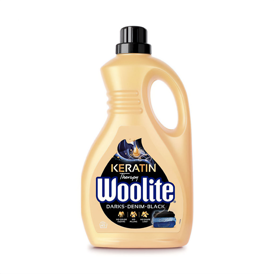 Рідкий засіб для прання Woolite Keratin Therapy Darks Denim Black для чорних та джинсових тканин, з кератином, 45 циклів прання, 2.7 л