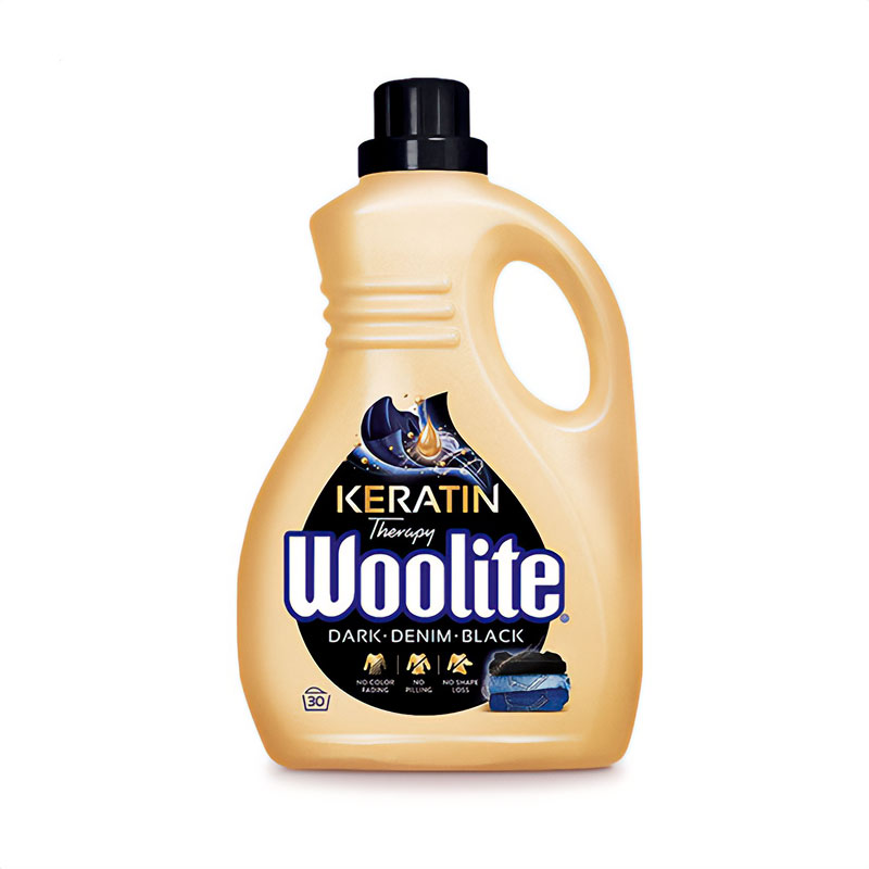 Рідкий засіб для прання Woolite Keratin Therapy Darks Denim Black для чорних та джинсових тканин, з кератином, 30 циклів прання, 1.8 л